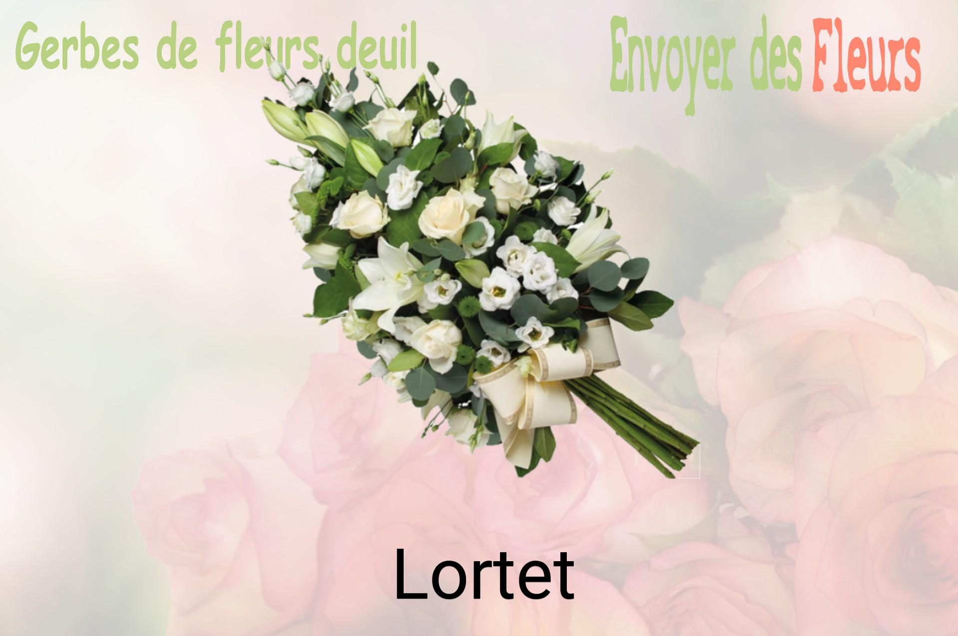 Gerbe de fleurs de deuil livrée à Lortet
